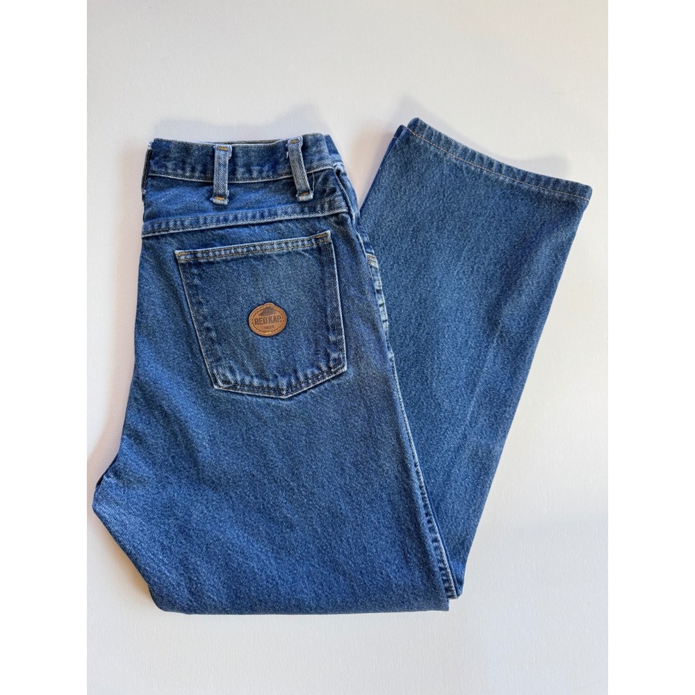 Vintage Red Kap |  100% Cotton Blue Denim Mid-Rise Straight Leg Jeans 32x32
